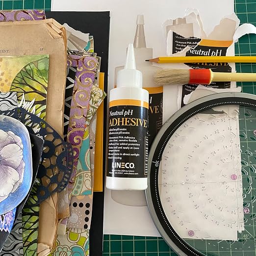 Lineco Neutral pH Adhesive, Acid Free All-Purpose Glue, White, 8 OZ, 2 Pack | Dries Clear, Remains Flexible, Used for Bookbinding and Book Repair, Framing, Collages, Paper Art and Crafts