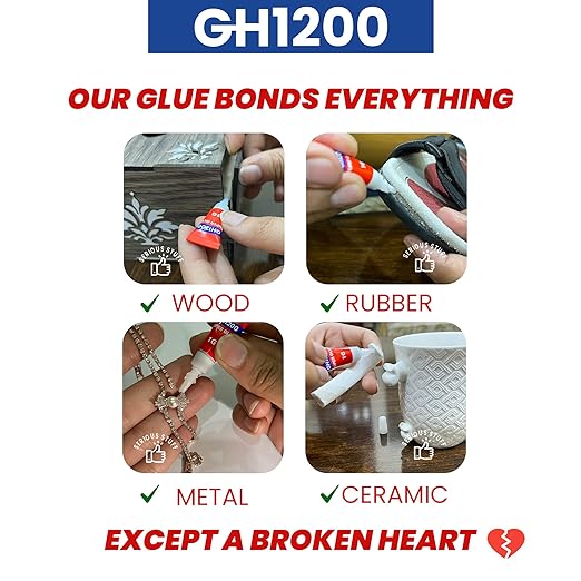 12 Grams Super Glue All Purpose with Anti Clog Cap. Ca Glue - Adhesive SuperGlue. Cyanoacrylate Glue for Hard Plastics, DIY Craft, Metal (12 g)