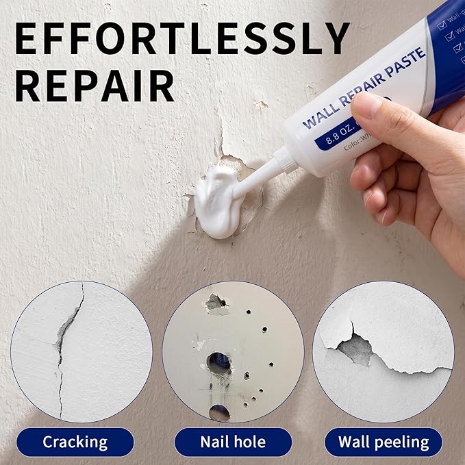 Drywall Repair Kit with Scraper, 2026 New Wall Mending Agent for Holes, Cracks, Small Damage, Quick Easy Solution for Home Wall Efficient Patch Repair (3 pcs)