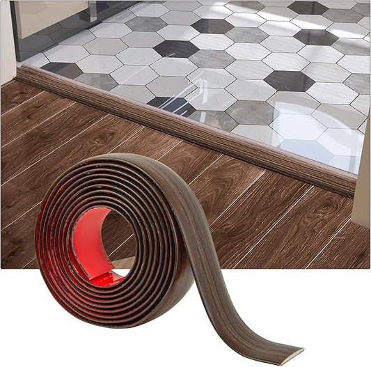 Art3d Vinyl Floor Transition Strip - Laminate Floor Divider for Joining Gaps and Carpets, Brown (10 FT, 1.57in) (Pack of 2)