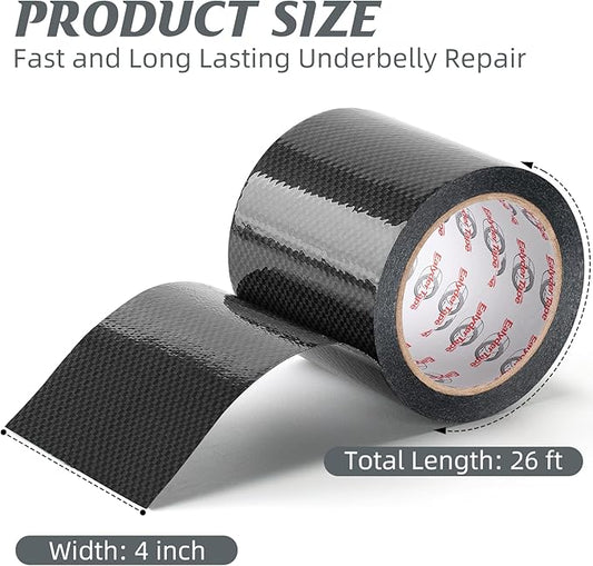 RV Underbelly Tape RV Underbelly Repair Material 4" x 26', Waterproof Flex Belly Tape with Permanent Sealing Adhesive for Mobile Home, Trailer, Camper(Black, 4 Inch x 26 Feet)