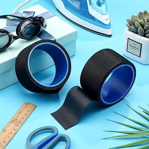 VioraWhite 2 Rolls Wetsuit Repair Iron on Seam Tape 2 Inch 16.4 ft Waterproof Sealing Patch for Neoprene Wetsuit Drysuit Fishing Suits Industrial Standard Carrier Material Black Color