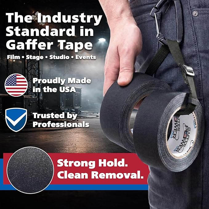 Gaffer Power Purple Gaffer Tape – Professional Grade, Made in USA, Heavy Duty, Non-Reflective, Easy Tear, Clean Removal, Multipurpose Cloth Tape for Stage, Home & Organization – 2 Inch x 30 Yards