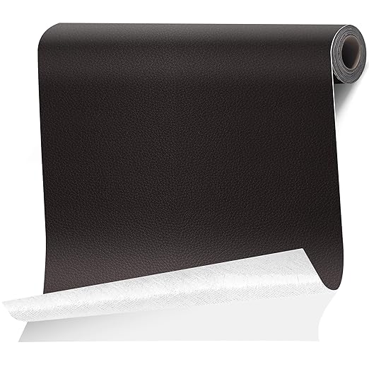 Leather Repair Tape Patch, 35.4" x 79" Self Adhesive Leather Patches for Furniture,Vinyl Repair Kit for Car Seat, Couch, Chairs, Boat Seat, Sofa Dark Brown