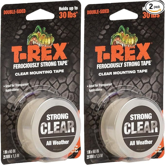 T-Rex Waterproof Mounting Tape, Clear (285338) (Pack of 2)