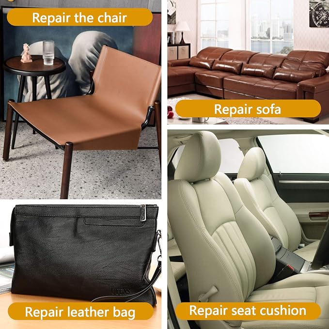 DXBULL Large Leather Repair Patch 17.3x78.7 inch Repair Tape Self-Adhesive for Furniture Sofas Car Seats Chair Couches Handbags Jackets Decorative Home Hotel Wall (Black)