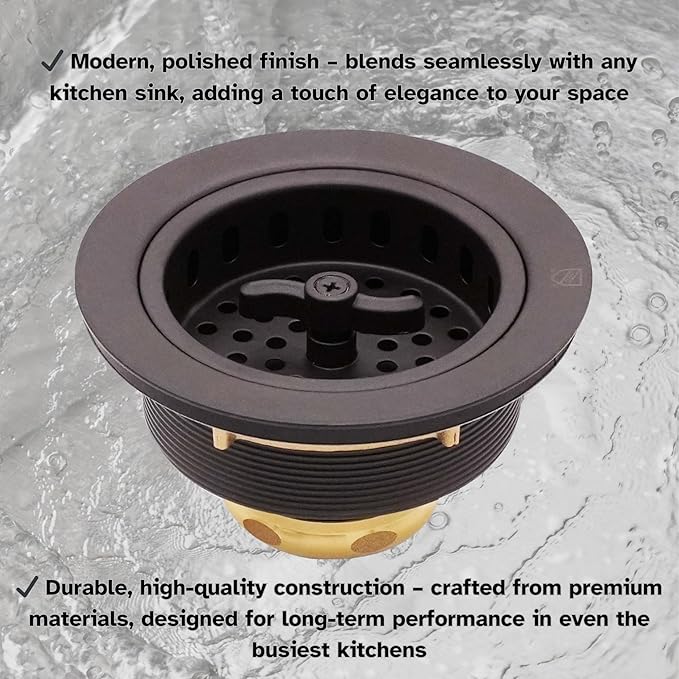 Westbrass A213-12 3-1/2" Wing Nut Twist Style Large Kitchen Sink Basket Strainer, Oil Rubbed Bronze