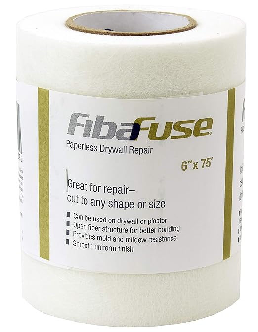 FibaFuse FDW9018-U 6" X 75' Paperless Drywall Repair, White
