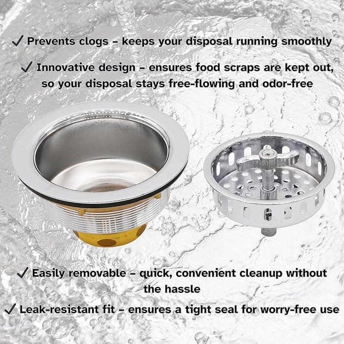 Westbrass A213-26 3-1/2" Wing Nut Twist Style Large Kitchen Sink Basket Strainer, Polished Chrome