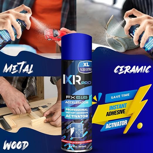 ixirpro CA Glue Activator Spray (2x16.9 oz) – Super Glue Accelerator for Instant Bonding | Fast-Drying Cyanoacrylate Activator for Woodworking, Plastic, Metal, 3D Printing, Guitar, DIY, and Repairs