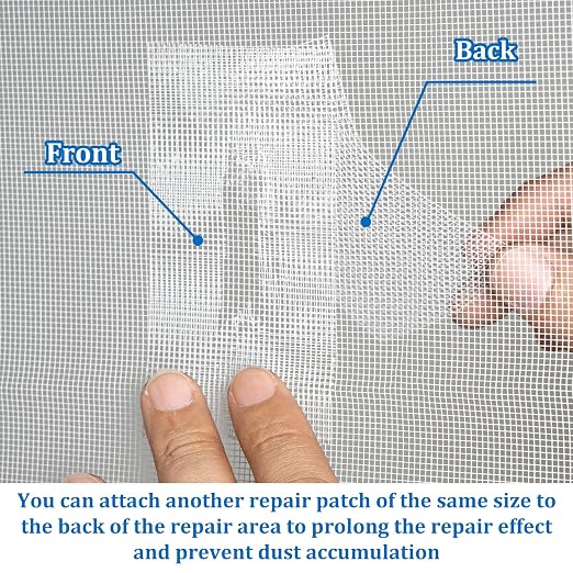 White Window Screen Repair Tape 4" x 35 FT Fiberglass Adhesive | Strong adhesive fiberglass screen repair tape; fixes holes & tears cut&stick indoor/outdoor window door use
