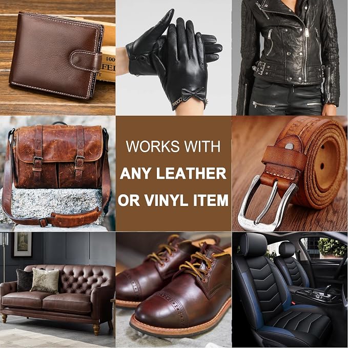 Leather & Vinyl Repair Kit – Fix Scratches, Tears & Holes on Furniture, Car Seats, Sofas | Leather Repair Kit for Furniture, Leather Seat Repair Kit for Cars | Easy to Use (3, Gray*2、Blue)