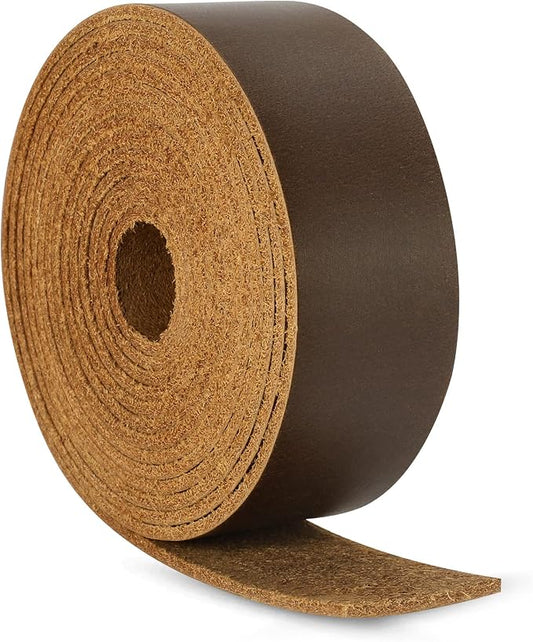 Ringsun 1 Inch Wide Flat Leather Straps for Crafts, Full Grain Leather Strips Cord String for Crafts, Tooling (2mm Thick 72.5 Inches Long Dark Brown)