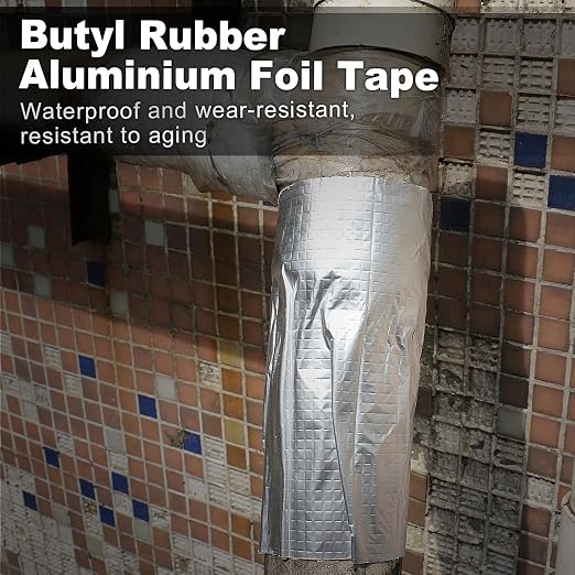 BOMEI PACK Butyl Tape, Waterproof 1.5mm x 8" W X 16.4'L, Multi-Use Leak Repair for Boat and Pipe Sealing, HVAC Ducts, Roof Crack, RV, Awning, Window Sealing, Upgraded Leak Proof Butyl, 1Pack