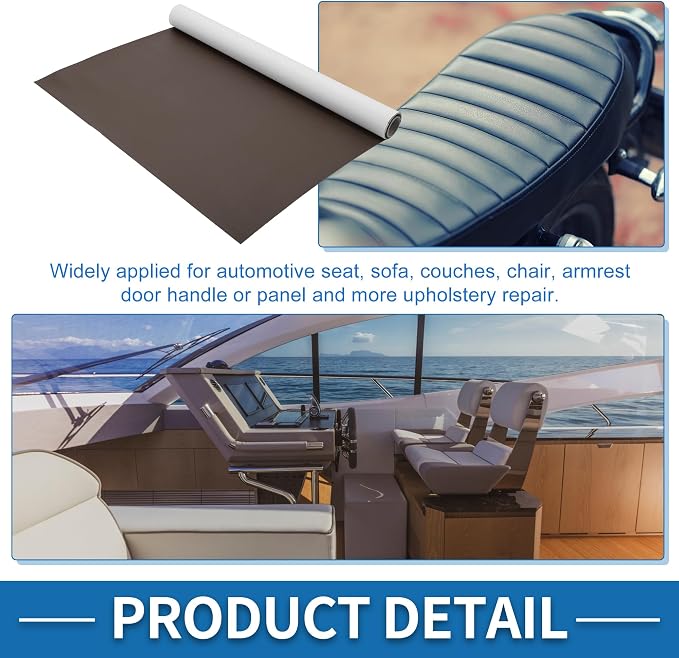 Self Adhesive Leather Repair Patch Strong Stickiness 30"x16" Leather Repair Tape PU Leather Deep Brown 1 Pcs