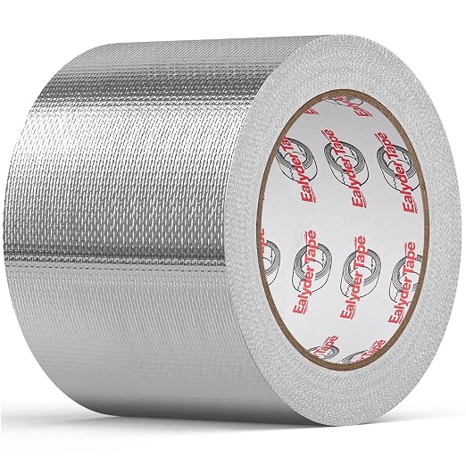 4in x 82ft Adhesive Aluminum Foil Heat Shield Tape, Fiberglass Thermal Insulation Reflective Material for Pipe, Duct, Exhaust, HVAC and High Temp Protection, 5.91MIL