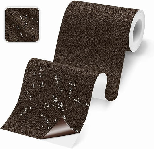 Canvas Repair Tape, Heavy Duty Waterproof Self-Adhesive Fabric Repair Patch for Tent, Sofa, Boat Covers, Chairs, Awning & Camping Outdoor Gear, 3.9"x79", Brown