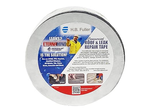 EternaBond RoofSeal Gray 2" x50' MicroSealant UV Stable RV Roof Seal Repair Tape | 35 mil Total Thickness - EB-RG020-50R - One-Step Durable, Waterproof and Airtight Sealant