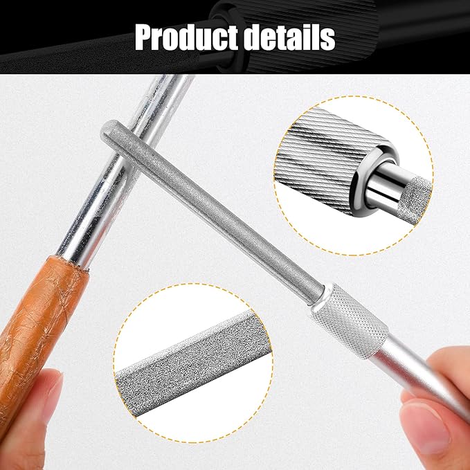 Honoson Diamond Glass File Crystal Repair File Metal Grit Tool Cemented Carbide Metal Grit Tools Crystal Glass Diamond Repair(1 Piece)