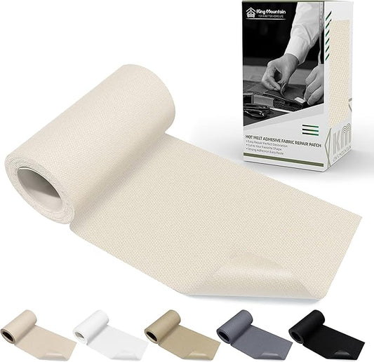 KING MOUNTAIN Canvas Iron on Patch,3"×60",Waterproof 100% Cotton Fabric Repair Patch,Used for Various Sofa,Tent,Clothes,Seats,Suitcases (Beige1.0)