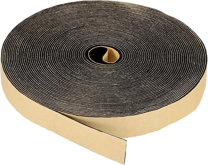 PATIKIL Foam Insulation Tape, 5/8" W x 1/16" t x 32.8FT Self Adhesive Weather Stripping Door Seal Strip for Door Window Air Conditioning, Black