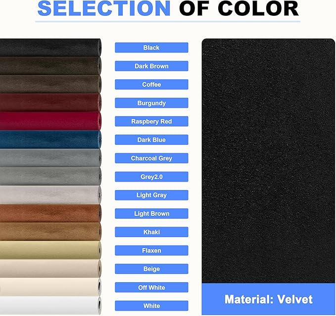 KING MOUNTAIN Couch Fabric Repair Patch, Fabric Patches for Furniture, 16" x 80" Waterproof Velvet Repair Tape for Sofas, Car Seats, Furniture, Upholstery Fabrics and Velvet Goods. （Black）