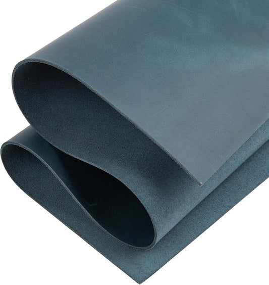 Shkira 12''X24'' Genuine Blue Leather Sheets for Crafts - Square - 2.0MM Thick Genuine - Thick Cowhide Pieces Square - Leather Sheet for Arts and Crafts