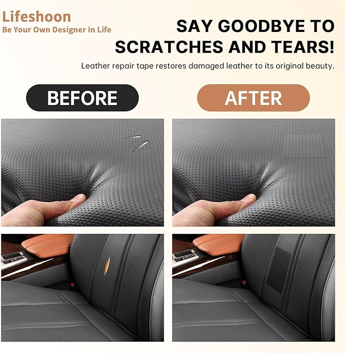 Leather Repair Patch, 35X79 Inch Breathable Perforated Self Adhesive Leather Repair Tape, Large Vinyl Patch Kits for Couch, Furniture, Sofa, Car Seat, Office Chairs （Coffee, 35X79 Inch）