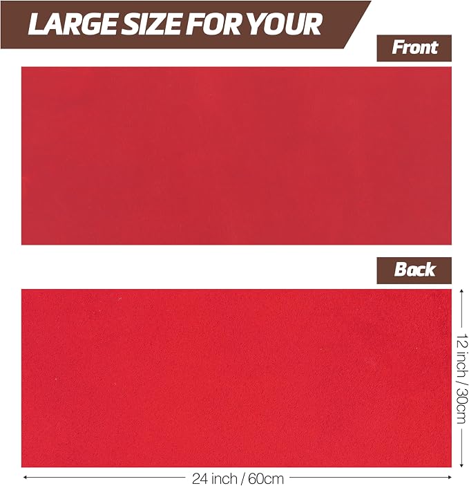 Shkira 12''X24'' Genuine Crimson Leather Sheets for Crafts - Square 2.0MM Thick Genuine - Thick Cowhide Pieces Square - Leather Sheet for Arts