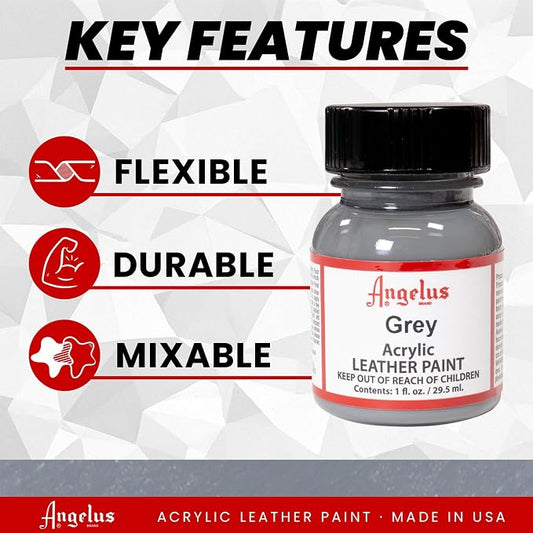 Angelus Acrylic Leather Paint, Grey, 1 oz.