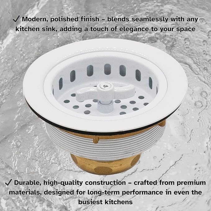Westbrass A213-51 3-1/2" Wing Nut Twist Style Large Kitchen Sink Basket Strainer, Powder Coat Almond