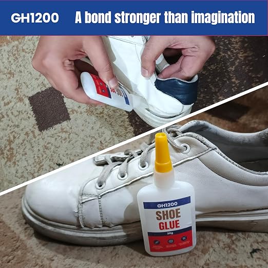 GH1200 30gx2 Pack Shoe Glue Heavy Duty, Clear Drying & Strong Shoe Glue Sole Repair, Non Stiff Repairs, Pegamento para Zapatos, Fixes Sneakers, High Heels, Crocs & More, can Bear Extreme Conditions