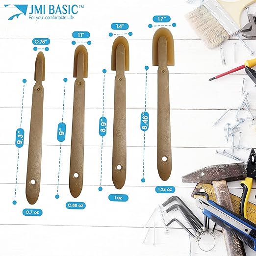 JMIBASIC Grout Caulk Finishing Tool - Multi Size 4 Pieces Set - Smooth Grout Sealant Silicone Caulking Tool - Rubber Spatula Spreader - Grout Sealer Applicator - Ergonomic Handle Grip_ABS (1.7 Inch)