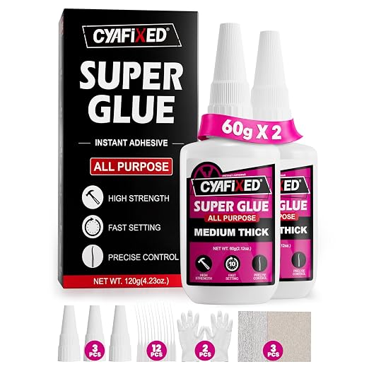 Precise Control Super Glue Pro Kit 120 Gram, Instant Cyanoacrylate (CA) Glue with Anti-Clog Caps & Precision Microtips for Woodworking Crafts 3D Prints, Strong Repair for Ceramic Plastic Glass Shoe