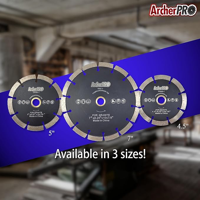 Archer PRO 4-1/2" in. Tuck Point Diamond Blade for Mortar Grooving and Removal. Tuck Pointing Mortar Tools for Brick Mortar Repair and Mortar Removal. Granite Cutting and Grout Removal Blade.