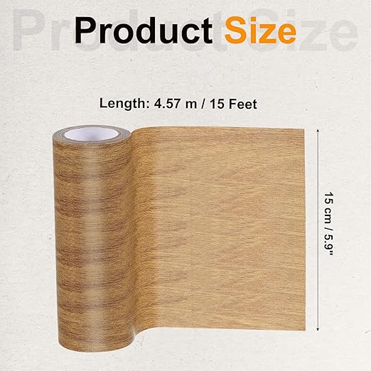 PATIKIL Wood Grain Tape 5.9" x 15 Ft, Self-Adhesive Wood Texture Repair Tape Realistic Wood Effect Contact Paper Patch for Furniture Cabinets Floor Walls Home Decoration, Brown Oak