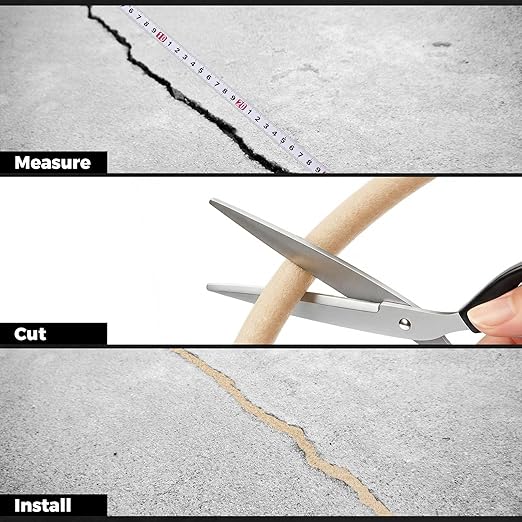 MotiMind 1/2 Inch x 50 ft Foam Backer Rod for Gaps Joints Concrete Crack Filler Caulk Saver Bulk Foam Backing Rod Concrete Filler Rope for Weather Stripping Door Seal (Sandy)