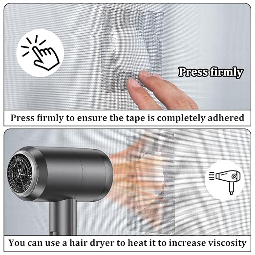 2″ X 30 FT Black Window Screen Repair Tape, Strong Adhesive Fiberglass Mesh Patch for Window & Door Screen Tears