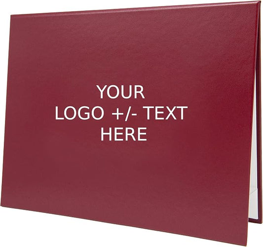 Premium Maroon Faux Leather Document Cover 8x6 Small Size | Tent-Style Opening, Non-Padded, Custom Metallic Foil Printing | Ideal for Diplomas, Awards, Certificates with Professional Finish