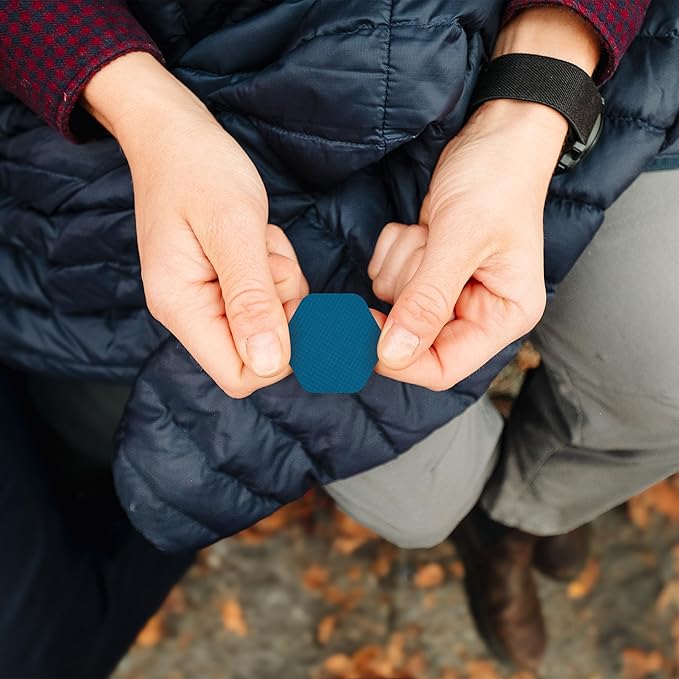 GEAR AID Tenacious Tape Hex – 2.5” & 1.5” Repair Patches (8 Patches: Four 2.5” & Four 1.5”, Blue) – Peel-and-Stick Outdoor Nylon Fabric to Fix Holes and Burns in Down Jackets, Rain Gear and Tents