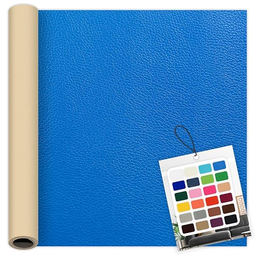 Dark Blue Leather Repair Patch, 39.3 x 19.6 Inch Self Adhesive Leather Repair Tape, Large Vinyl Leather Repair Kit for Furniture, Car Seats, Sofats, Couch, Office Chair