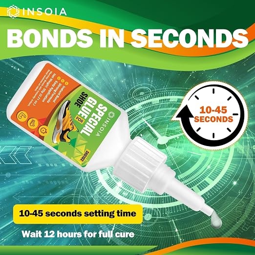 INSOIA Clear Super Glue for Shoe Repair, 20g, Waterproof, Strong, Quick Fix, Bonding Shoe Sole, Boots, Sandals, Sneakers, Leather & Footwear Items