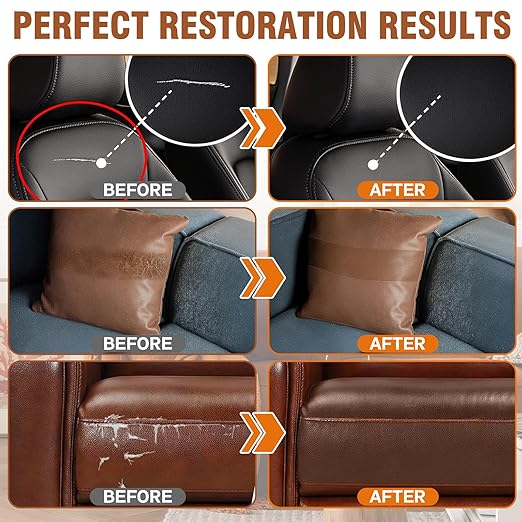 Vigorder Leather Repair Tape, 3" x 61" Self Adhesive Leather Repair Patch for Furniture, Sofa, Car Interior, Office Chair (Black)