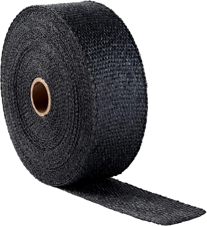Newtex ZetexPlus 2 inches x 50 feet Black Exhaust Header Wrap Fiberglass Heat Tape, High Temp Exhaust Tape, Muffler Pipes, Motorcycle Exhaust Heat Wrap, Made in USA