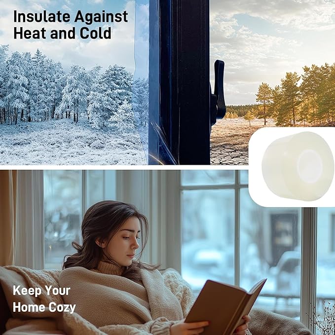 Window Weather Sealing Tape, No Residual Insulation Tape - Weather Stripping Draft Seal Tape for Doors, AC (2IN*99FT)