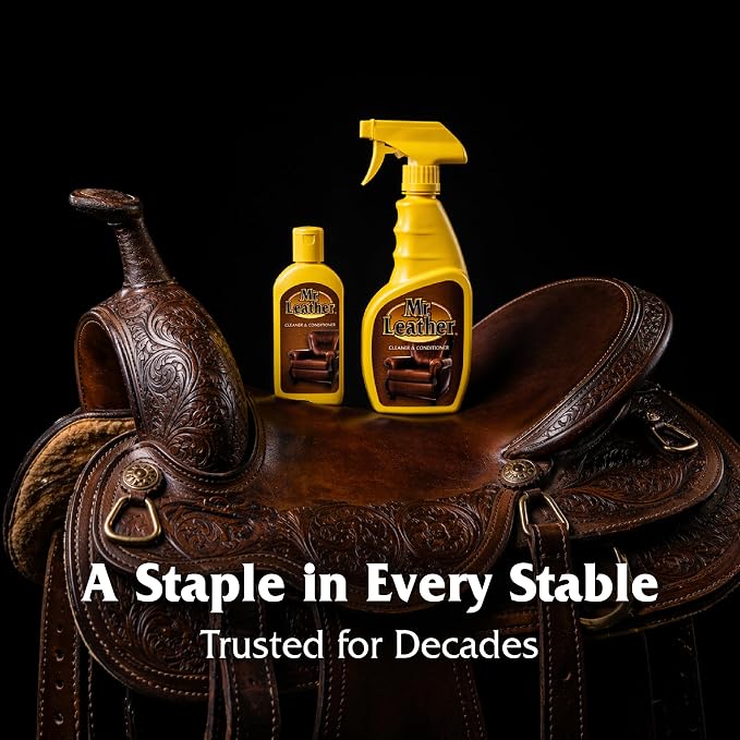 MR. LEATHER Cleaner and Conditioner (8 oz) - Restores & Protects All Leather with Natural Oils - Hydrating and Water-Repelling Cream for Couches, Car Interior, Shoes, and Bags