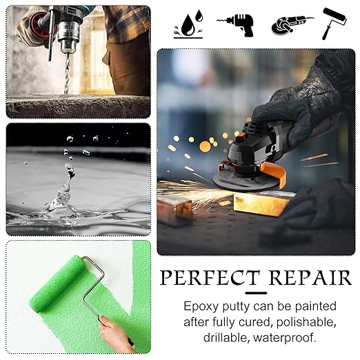 Epoxy Putty - 8oz / 227g Pool Putty, 2 in 1 Underwater or Above Fast Repair, Fix Leaks, Cracks, Filling, Sculpting - 2 Part Epoxy Sculpt Clay for Metal, Tile, Concrete, Plastic, Ceramics (Grey)