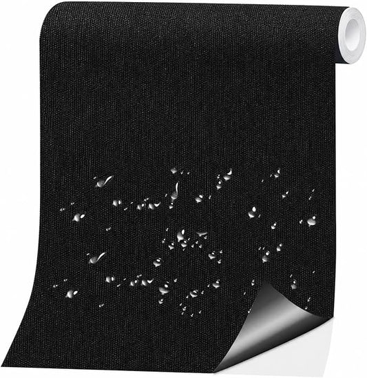 Canvas Repair Tape, Heavy Duty Waterproof Self-Adhesive Fabric Repair Patch for Tent, Sofa, Boat Covers, Chairs, Awning & Camping Outdoor Gear, 12"x59", Black