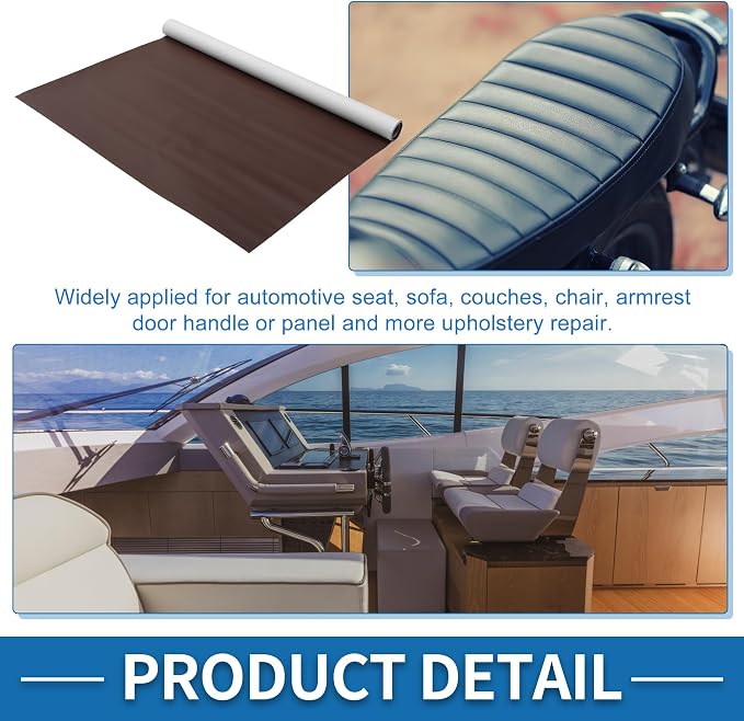 Self Adhesive Leather Repair Patch Strong Stickiness 19.6"x27.5" Leather Repair Tape PVC Faux Leather Deep Brown 1 Pcs