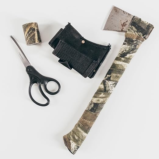 GEAR AID Camo Form Self-Cling and Reusable Fabric Camouflage Wrap, Adds Grip and Shield Hands from Hot or Cold Surfaces to Protect You and Your Equipment, Shadow Grass Blades, 2” x 144” Roll, 1 Pack